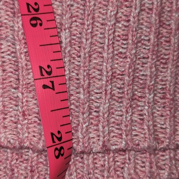 Women Long Sleeve Chunky Knit Pullover Crewneck Pink Detail Sleeve Large NWT - Picture 8 of 10